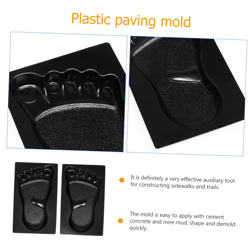2 Pcs Garden Path Maker Concrete Pavement Mold Creative Footprint Shape Durable Plastic Walkway 2