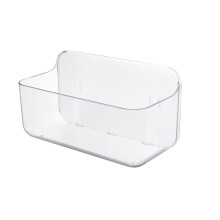 Organizer voor wandmontage met zelfklevende sticker voor keuken en badkamer. De transparante plastic opbergdoos zorgt voor een nette installatie