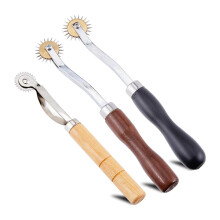 3 Pieces 3 Styles Pull Wheel for Sewing Cuts Iron PullAlong Wheel Sewing Tool Needle Pulling Wheel Pounce Wheel with Wooden Handle