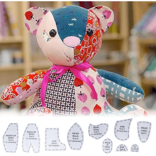 Memory Bear Sewing Guide  Template Set  10 Sewing Practice Templates for DIY Craft Projects at Home 1
