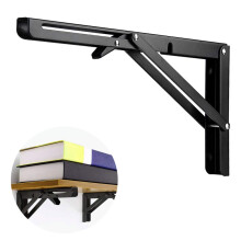 Hyllebraketter i rustfritt stål av høy kvalitet, plassbesparende, sammenleggbar design, maks. lastekapasitet 180 kg, gjør-det-selv-braketter med