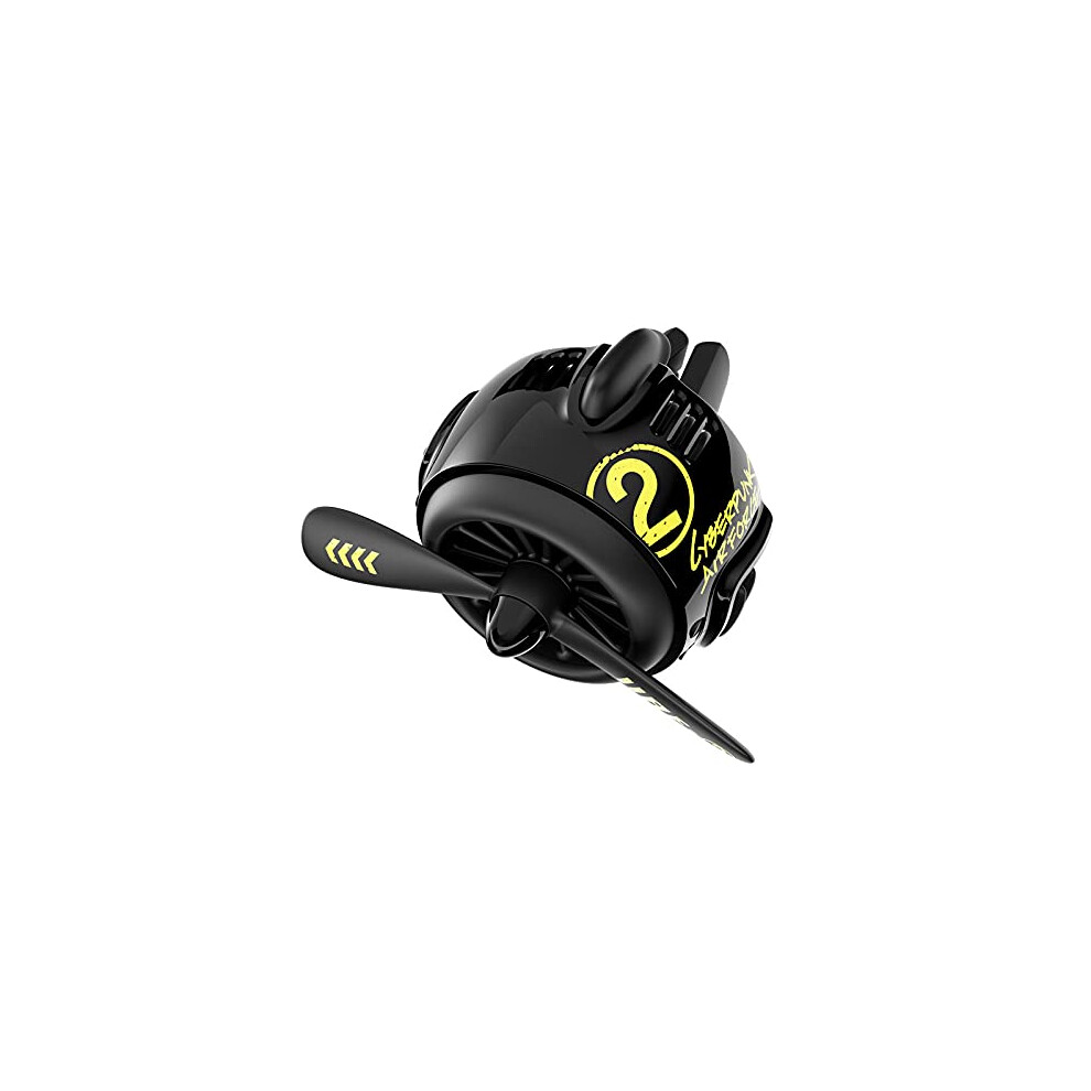 Car Air Freshener Vent Clip With Futuristic Spinning Propeller And 5 Longlasting Scent Refills Black 9001264823610