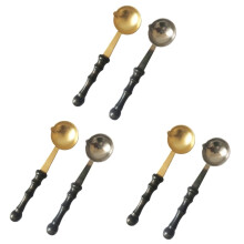 Wax Seal Spoon Set with Wooden Handle Sharp Spout Retro Copper Finish for Envelope Sealing