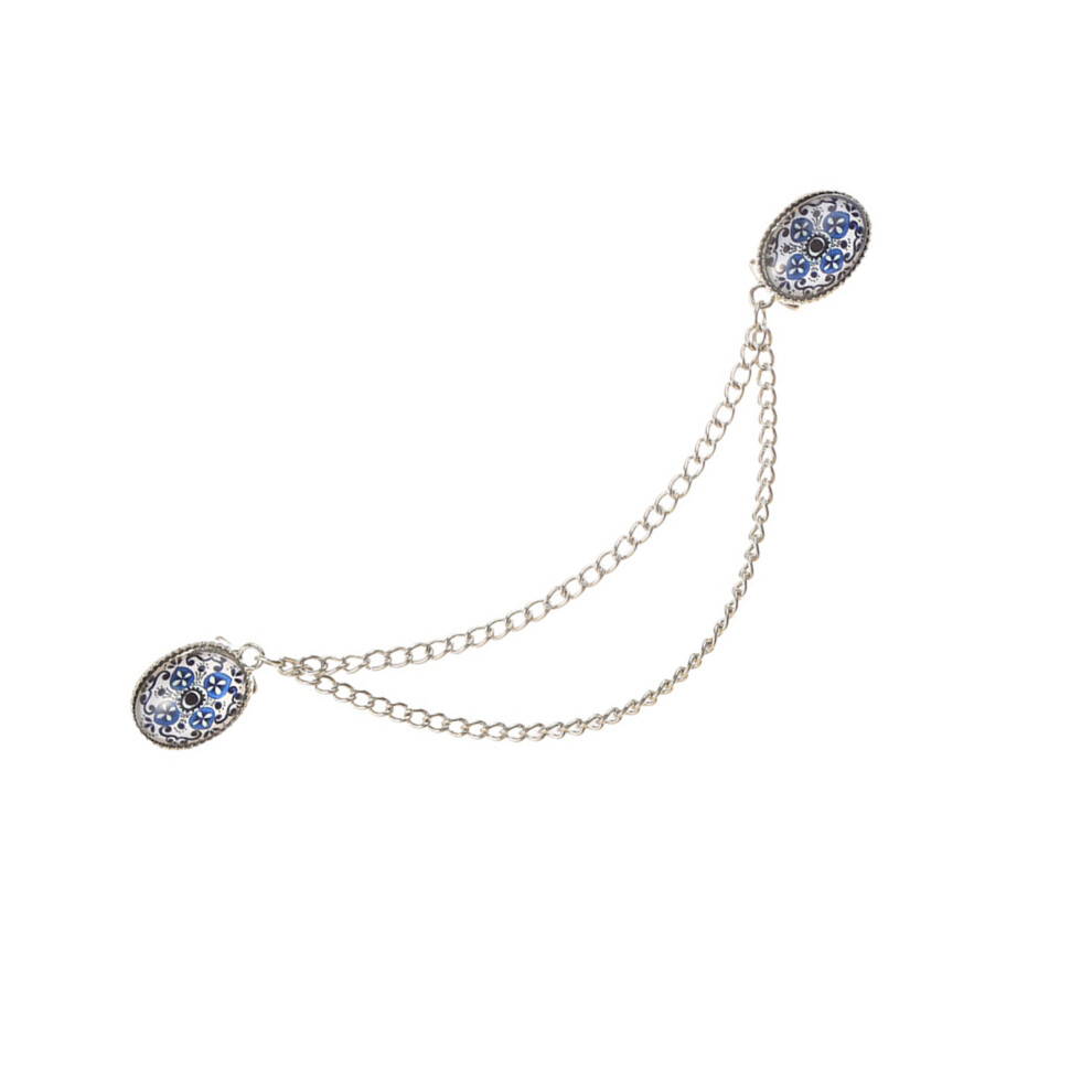 Unique Brooch Pin Flower Chain Badge Beautiful Pin Alloy-Style3