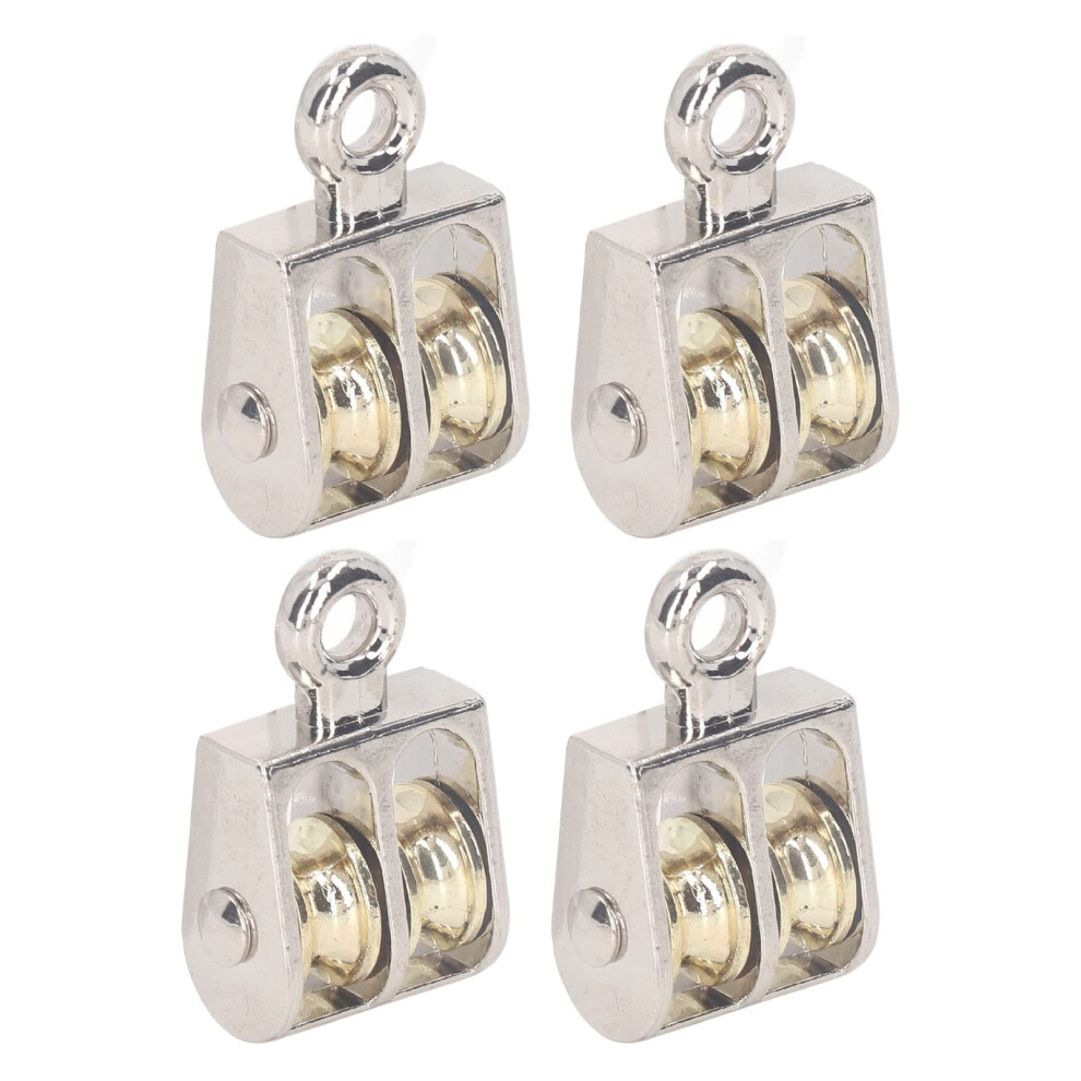 Double Pulley, Double Pulley, Zinc Alloy Crane Pulley With Double Load Pulley, Pack Of 4, For Lifting Heavy Loads, Indoor And Outdoor Use 9119770629302