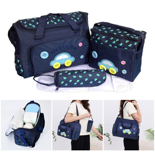 Ensemble de 4 sacs à couches pour bébé, dessin animé à-Bleu ciel 2