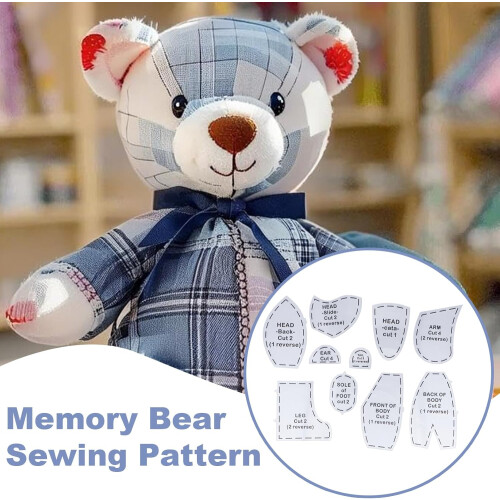 Memory Bear Sewing Instructions, Practice Designs for Quilting  10 Sewing Practice Templates for Home Craft Projects 1