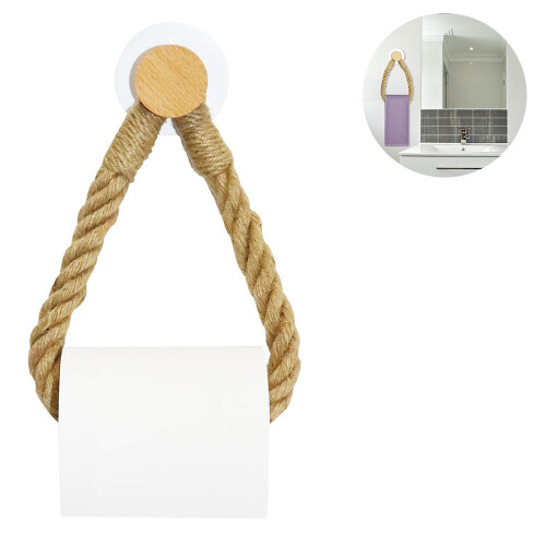 Vintage θήκη χαρτιού υγείας με ναυτικό σχοινί, boho chic αισθητική για μια εύκολη