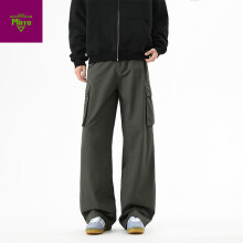 (XL, Apricot color) Men's Clothing  Casual High Street Autumn Straight Casual Loose Cotton Drawstring Trousers cargo pants for men