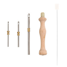 Stitch Strengthener Needle Tool Set with Interchangeable Head Adjustable Embroidery Stylus for Artists ThreeHeaded Woo