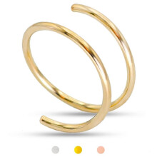 (As show, Right Side-8mm) 14k Gold Filled Double Hoop Nose Ring for Single Piercing, 20 Gauge Small Thin Spiral Nose Jewelry for Women Men