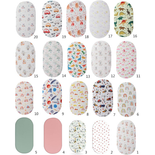 Cozy crib sheet for bassinet, comfortable cotton, fits multiple shapes, oval, rectangular style 8 1