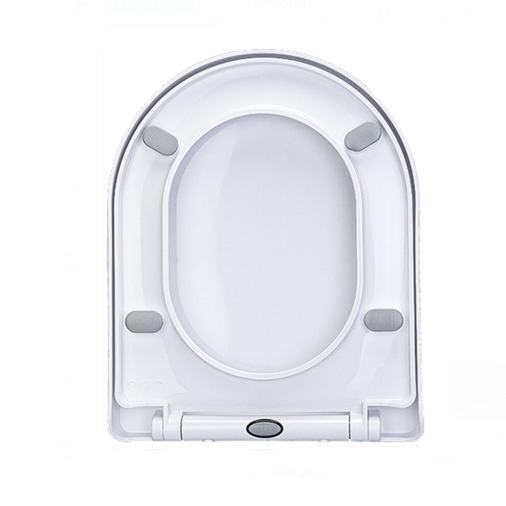 Soft Close D Shape Toilet Seat With Quick Release, Fixing, Adjustable Hinges, White 340X425mm 9119770630025