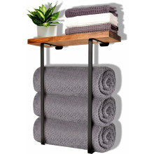 Porte-serviettes mural pour petite salle de bain, en métal, décoratif et peu encombrant, design minimaliste, supporte jusqu'à 22,7 kg,