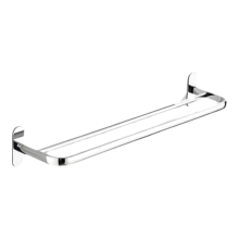 Porte-serviettes double pour salle de bain et cuisine, en acier inoxydable finition StarLight, fixation murale invisible, ajustable Ă la plupart des