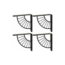 Flytende hyllestøtte, dekorative hylleknekter for industriell innredning på kjøkken, bad, soverom (20 cm, svart, 4 stk.)