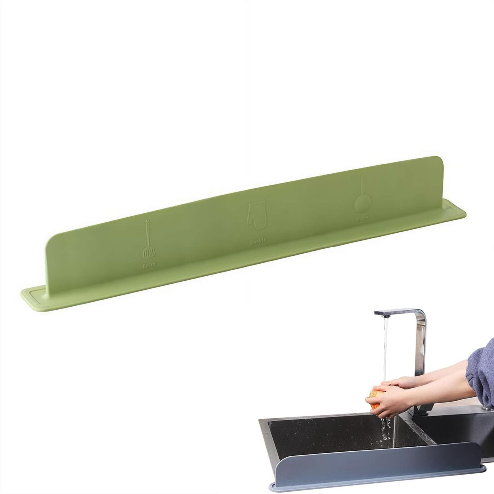 Silicone Splash Guard For Kitchen, Sink, Splash Guard With Suction Cups, Reusable Splash Guard For Faucet, Dishwashing And Kitchen Sink (Green) 9001264826048