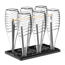Égouttoir à tasses à deux niveaux, organisateur de tasses au design moderne avec structure inclinée et ventilation pour un séchage hygiénique