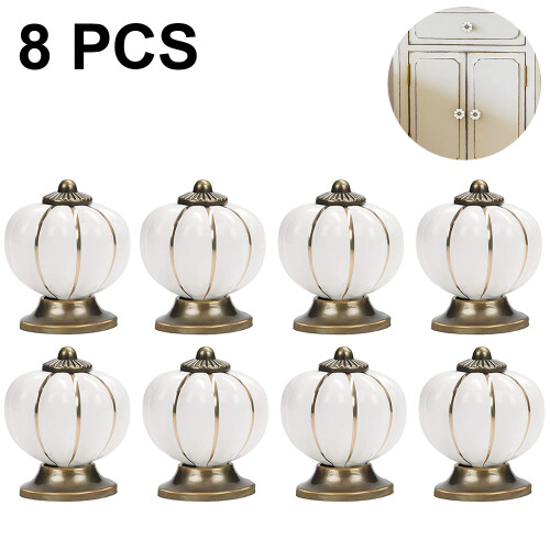 Vintage Elegance Ceramic Cabinet Knobs, Pumpkin Drawer Handles For Kitchen Decor And Wardrobe Pulls