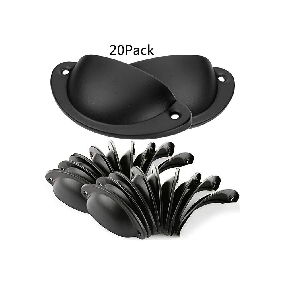 Versatile Wide Range Of Application Cabinet Bin Cup Pulls, Black Coated Finish Offers A Stylish Look To Your Kitchen And Furniture, 20Pcs, 9554910057421