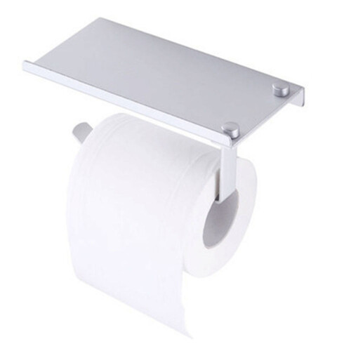 Elegant toiletpapirholder, integreret telefonhylde til problemfri multitasking, rustfri aluminiumslegeringskonstruktion 1