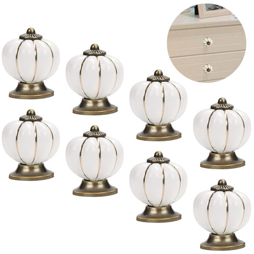 Vintage Elegance Ceramic Cabinet Knobs, Pumpkin Drawer Handles For Kitchen Decor And Wardrobe Pulls 1