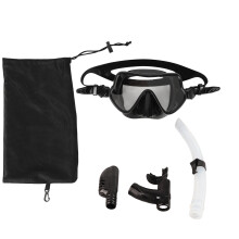 Masque de plongée avec tuba pour la natation, vue panoramique, joint confortable, lentille en verre trempé incassable, silicone flexible,