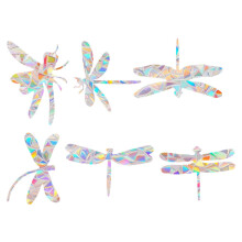6 x Static Adhesive Bird Stickers for AntiCollision Window Decoration Prism Stickers for Decorating Your Home