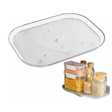 Organizator acrilic pentru frigider, platan rotativ, organizator de bucătărie Lazy Susan, suprafață antiderapantă, organizator transparent