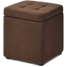 Linen Tufted Ottoman Foot Stool with Storage Cube Bench for Living Room Bedroom (Color 2)