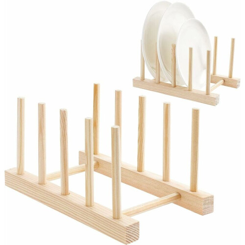 Supporto in legno di bambù facile da pulire, verticale e salvaspazio per pensili da cucina (2 pezzi)