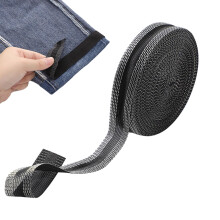 10 m IronOn Hem Tape  2.5 cm Hem Tape for IronOn SelfAdhesive Ironing Tape for Curtains, Clothing, Trousers, Jeans, Skirts  Black  10  2.5 cm