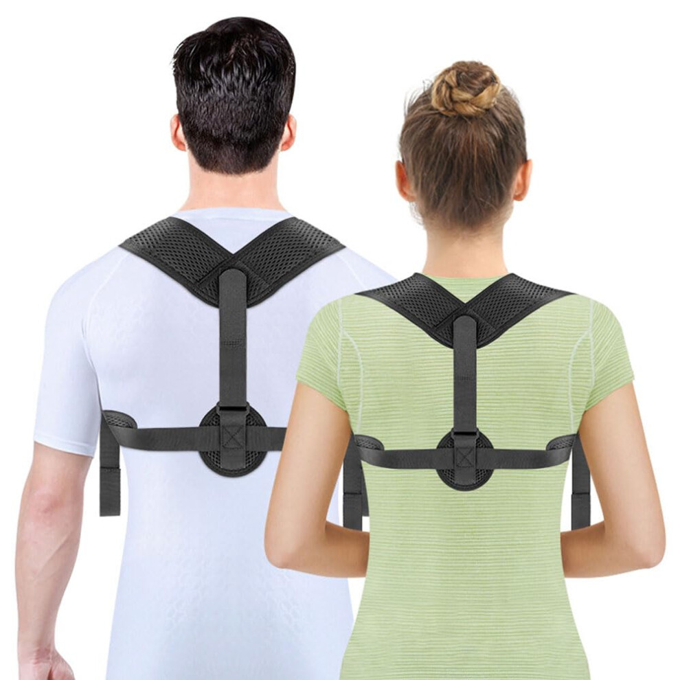 Black Posture Corrector For Men And Women, Breathable Back Brace, Adjustable Back Support For An Ergonomically Correct And Healthy Posture (Black)