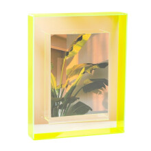 4x6 Acrylic Picture Frame Transparent Yellow for Wall Art, Photo Display, Kids Artwork, Gift Set of 4