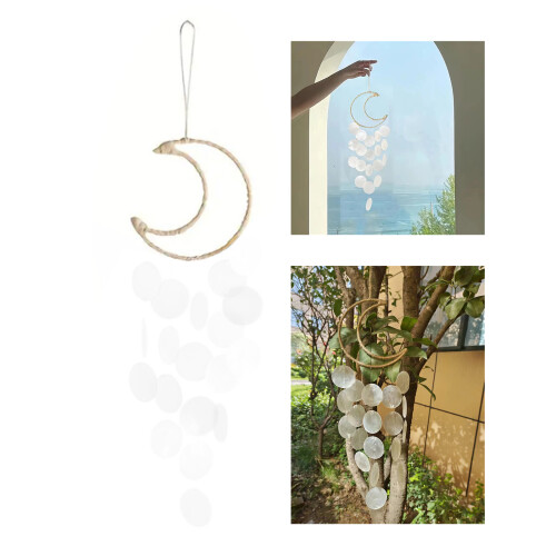 Handmade White Shell Moon Chimes Dreamcatchers for Home Garden 1
