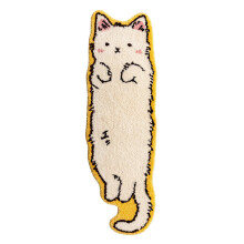 Irregular Shape Washable Area Rugs for Kids'-White Cat S Size