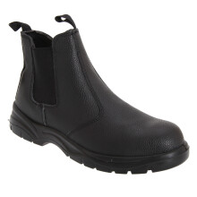 (7 UK, Black) Grafters Mens Grain Leather Chelsea Safety Boots