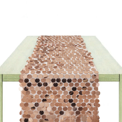 Sequins Glitters Tablecloth Table Runner Table Cloth-Rose Gold