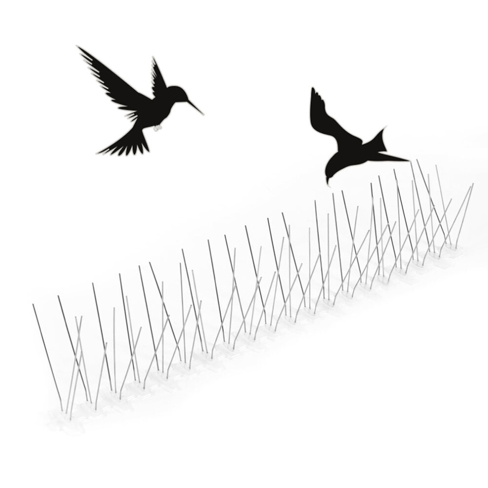 Humane Pigeon Defense, Weather Resistant Spikes, Easy Install Bird Control For Roofs Windowsills Balconies Gardens Carports, Anti-Climbing Bird Repell 9454554908403