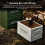 Foldable Storage Box, 50L Plastic Container with Wooden Lids, Multidirectional Open (Grey/White) 2
