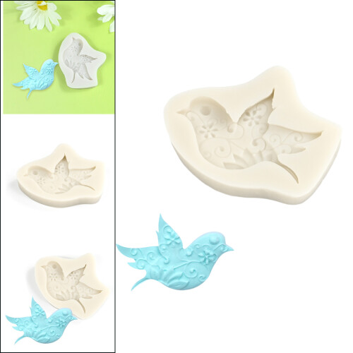 Bird Pattern Silicone Molds Fondant Cake Mold-sparrow bird 1