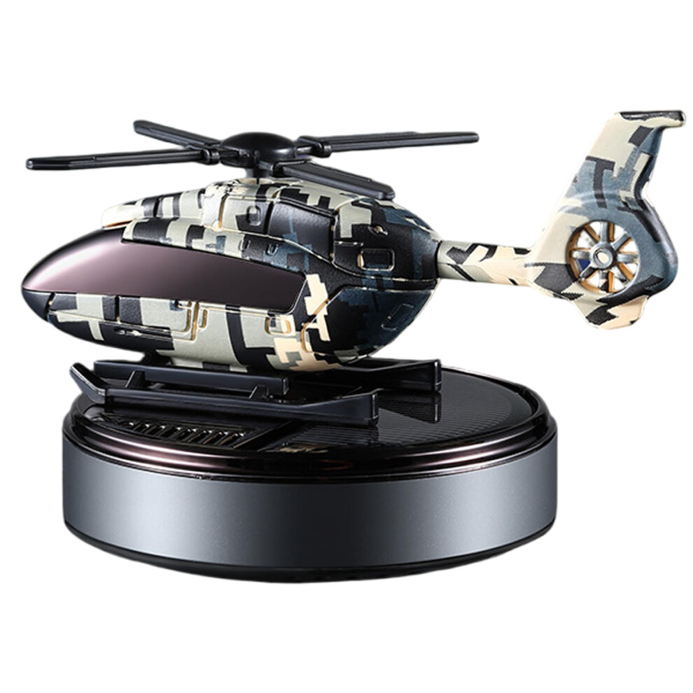 Solar Car Air Freshener Helicopter Shape With Solarpowered Rotation And Aromatherapy Purification Light 9426802770728
