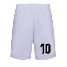 (Number 10 White, 3XL(175-180cm)) Free Print Number!Solid Football Training Shorts Mens, Kids Summer Bottoms Running Basketball Soccer Shorts