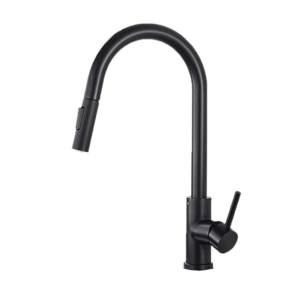 Brass Kitchen Faucet With Pullout Sprayer 360 Swivel Sink Mixer Tap Dual Modes Black 9119770631640