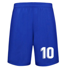 (Number 10 Blue, 19(105-115cm)) Free Print Number!Solid Football Training Shorts Mens, Kids Summer Bottoms Running Basketball Soccer Shorts