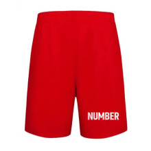 (Red Custom Number, 22(135-145cm)) Free Print Number!Solid Football Training Shorts Mens, Kids Summer Bottoms Running Basketball Soccer Shorts