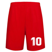(Number 10 Red, M(150-160cm)) Free Print Number!Solid Football Training Shorts Mens, Kids Summer Bottoms Running Basketball Soccer Shorts