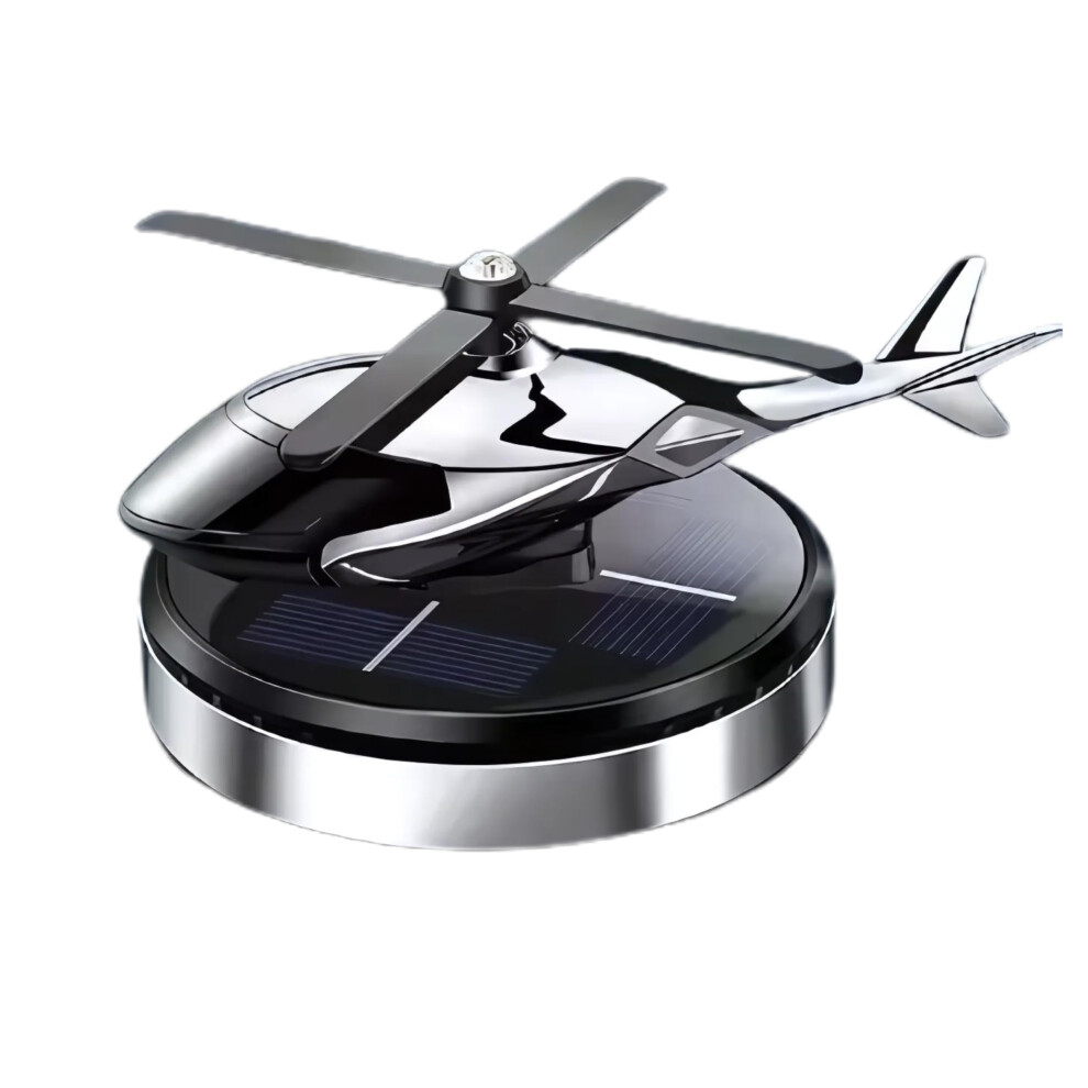 Car Air Freshener Solar Powered Rotating Helicopter Model Alloy Dashboard Ornament For Men 9189345561252