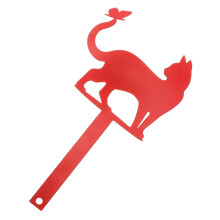 Wrought Iron Mailbox Flag with Cat Silhouette Sign for Outdoor Christmas Decoration Letters