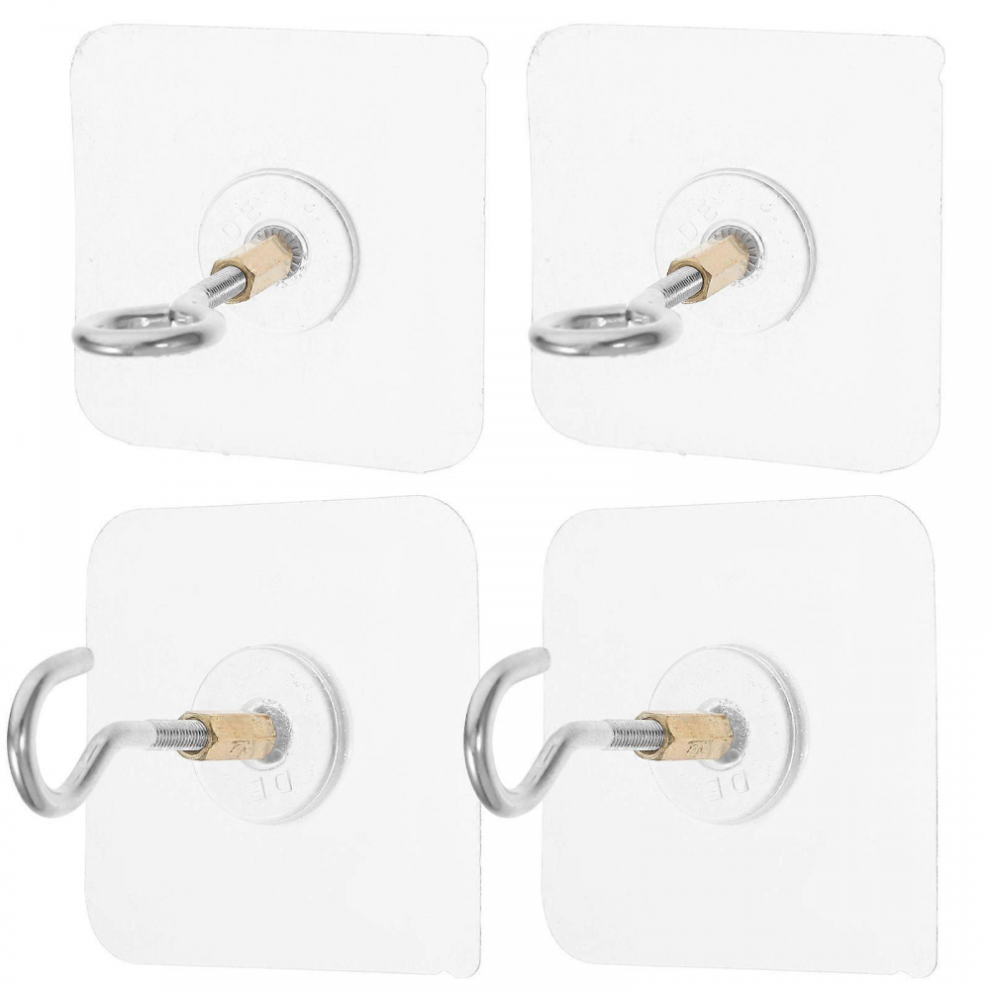 4Pcs Adhesive Ceiling Hooks Heavy Duty Ceiling Hooks For Hanging Plants Sticky Ceiling Hanger Stick On Hooks For Lights Wind Chimes Lantern 6472608687954